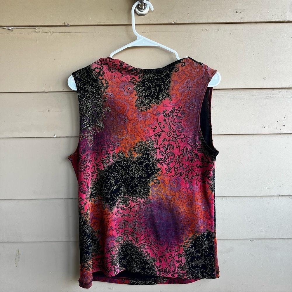 French Laundry Floral Blouse - Women's Size Medium - Y2K Cowlneck Boho - Picture 2 of 3